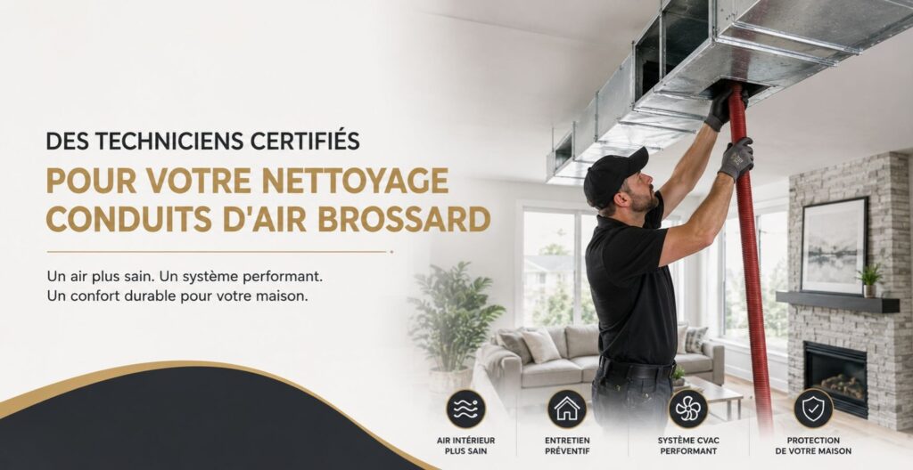 Des techniciens certifiés pour votre Nettoyage conduits d&rsquo;air Brossard et les environs